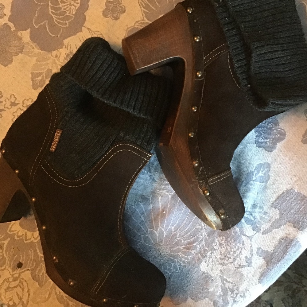 Anthropologie Penelope Chilvers Cuffed Clog Boots Euro 40